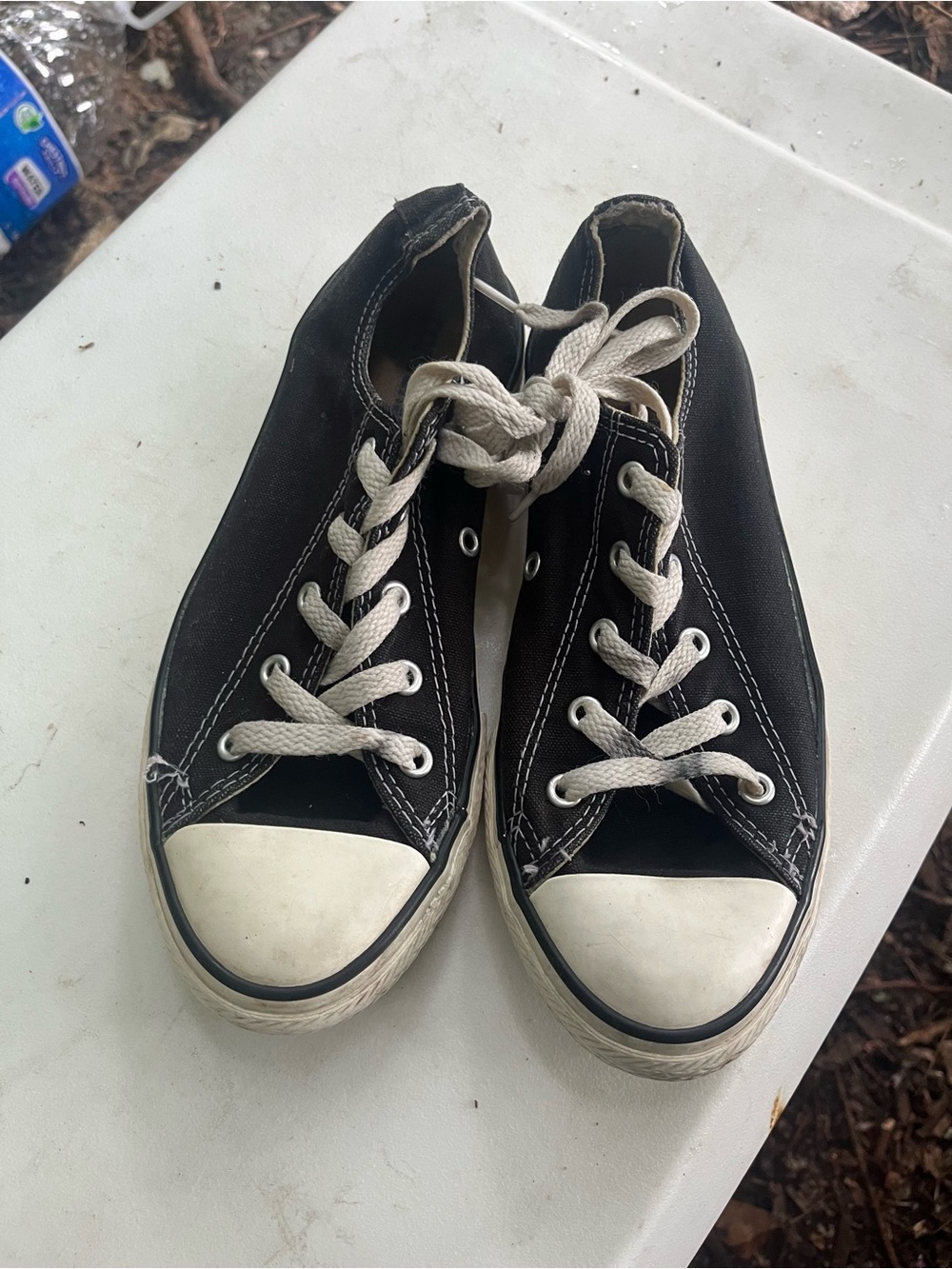 Converse Kids Black and White Low-Top Canvas Sneakers